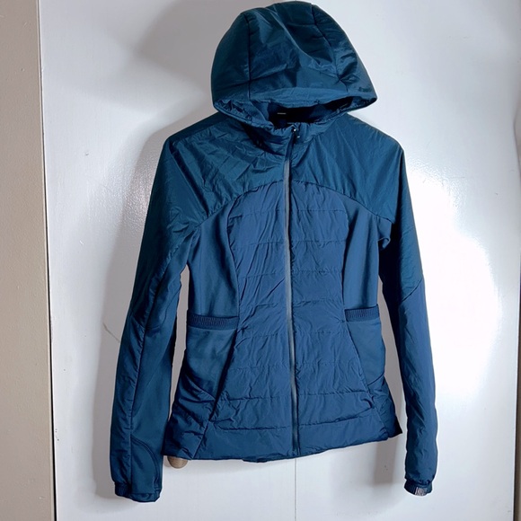 lululemon athletica Jackets & Blazers - Lululemon Down For It All Jacket Size 6 Dark Teal Night Diver Rare.